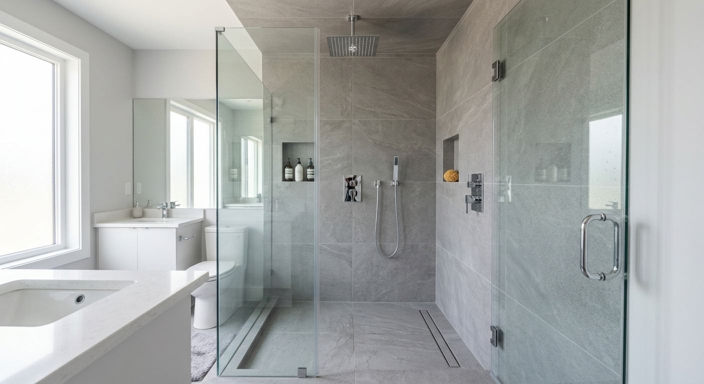 Modern bathroom renovation in Gariepy, Alberta