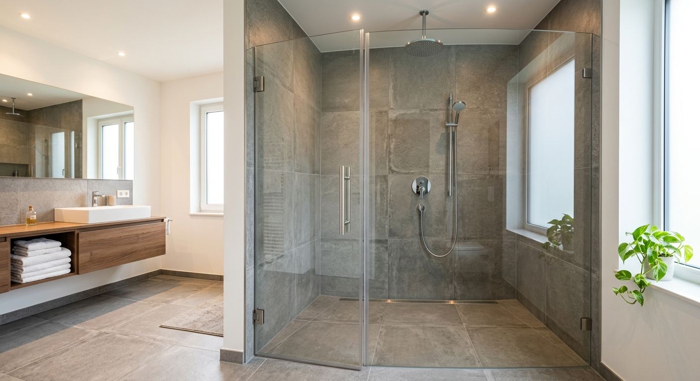 Bathroom remodel in Lumby — new tile and shower