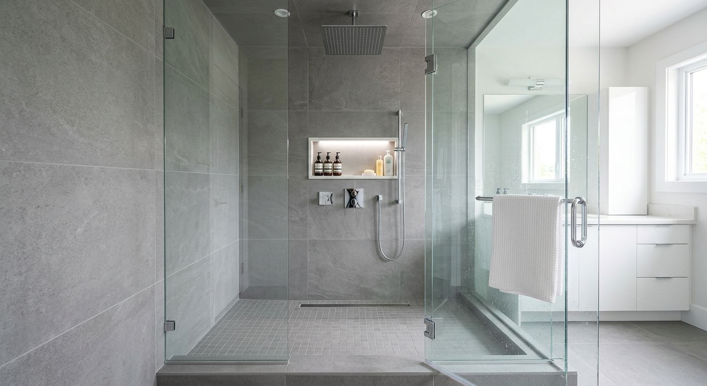 Modern bathroom renovation in Union Bay, British Columbia