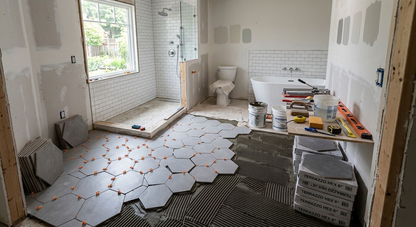 Custom bathroom design in Jasper Park