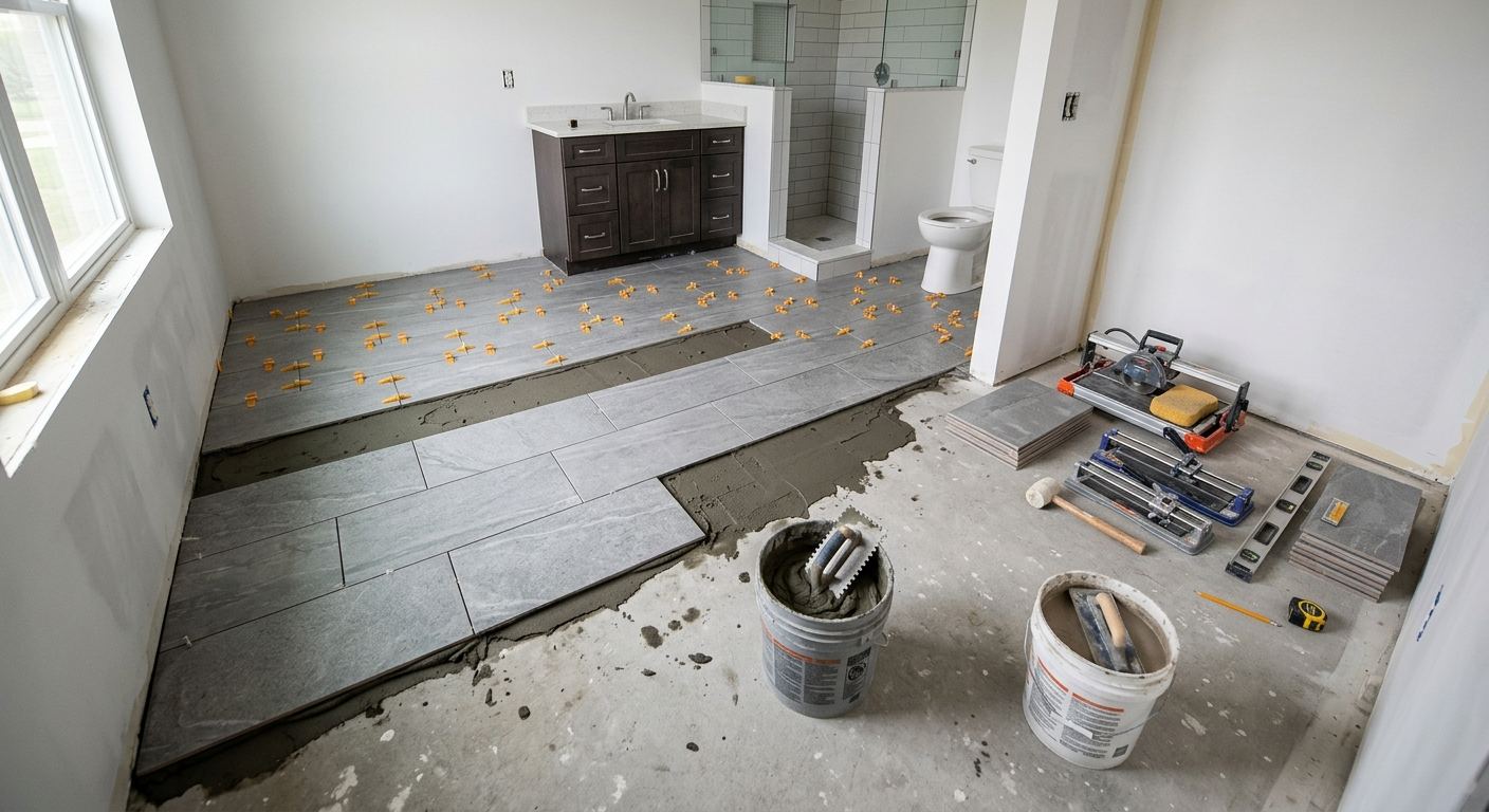 New bathroom installation in Erlton, Alberta