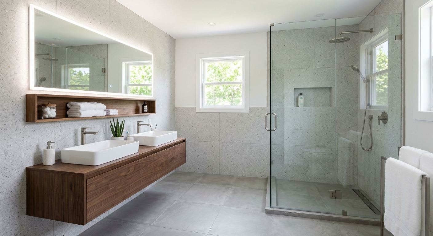 Modern bathroom renovation in Coaldale, Alberta